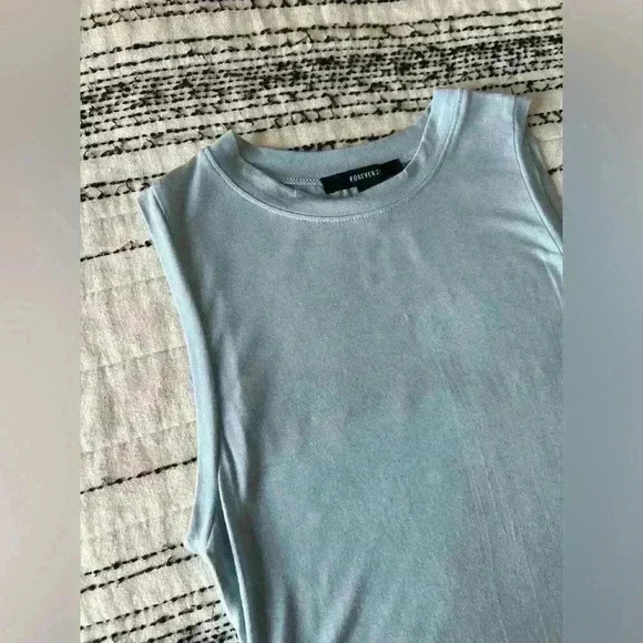 Forever 21 Women’s Baby Blue Cute Summer Soft  Top Party Stylish Bodysuit XS - Picture 8 of 8